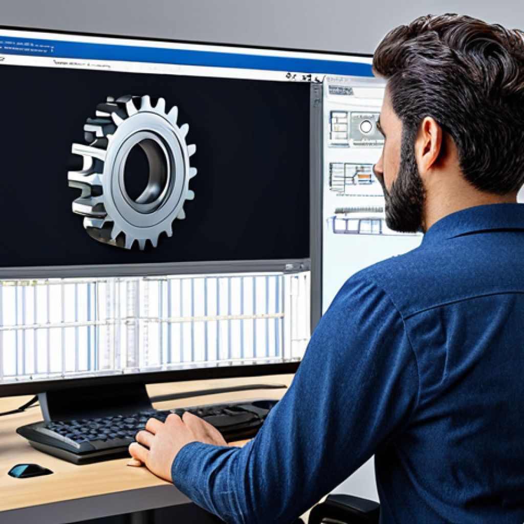 기계설계 기술 블로그 운영하기 - Parametric Modeling**

"A professional mechanical engineer working on a 3D model of a gear on a comp...